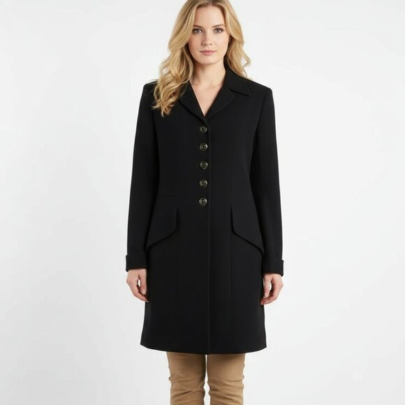 Escada Margaretha Ley Black Vintage Wool Long Sleeve Blazer Jacket 40 10